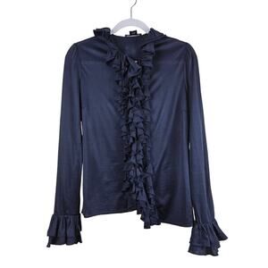 Ralph Lauren Collection Purple Label Button Down Ruffled Long Sleeve Top
Sz M